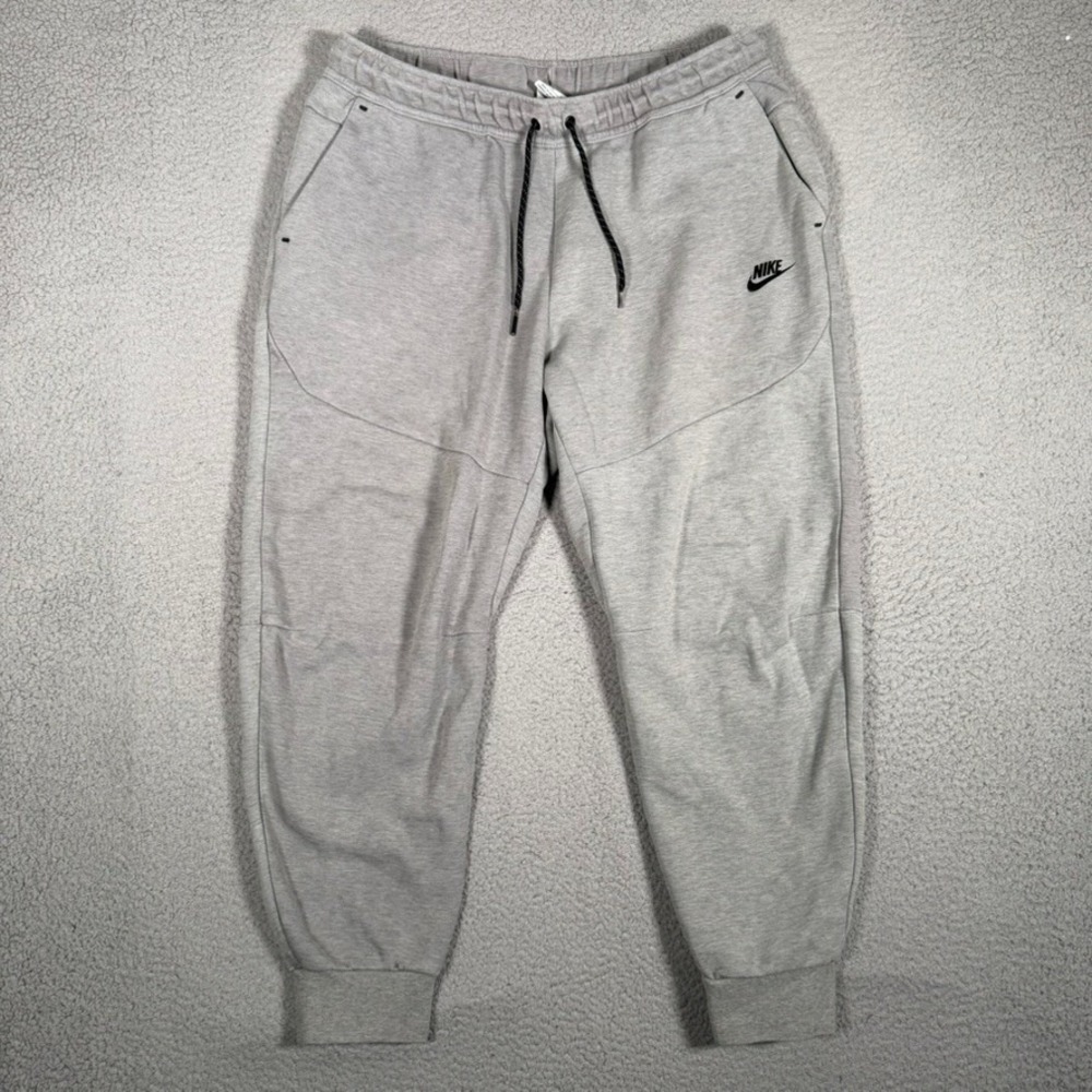 Nike Pants Mens XL Gray Tech Fleece Sweatpants Elastic Waist Preppy Joggers Logo